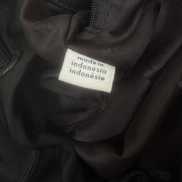 Kate Spade Carley Nylon Flap Backpack Black Drawstring Preppy Casual Athleisure - Picture 16 of 16